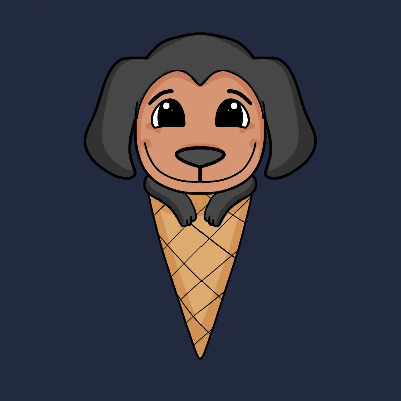 Motif de crème glacée Doberman
