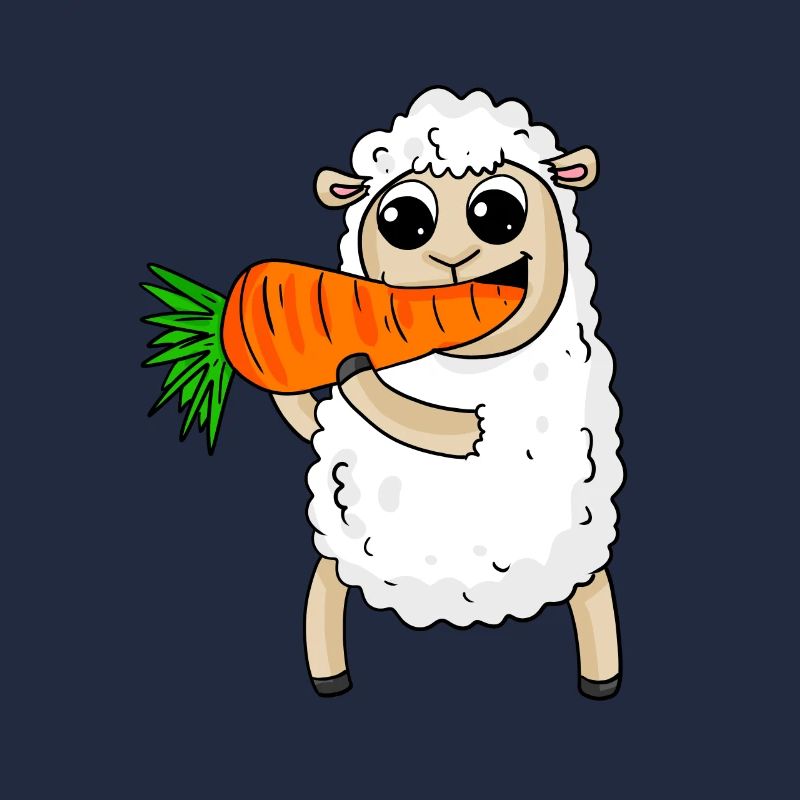 Sheep eats carrot