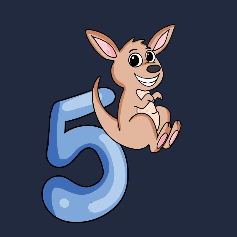 5th birthday motif kangaroo - five years