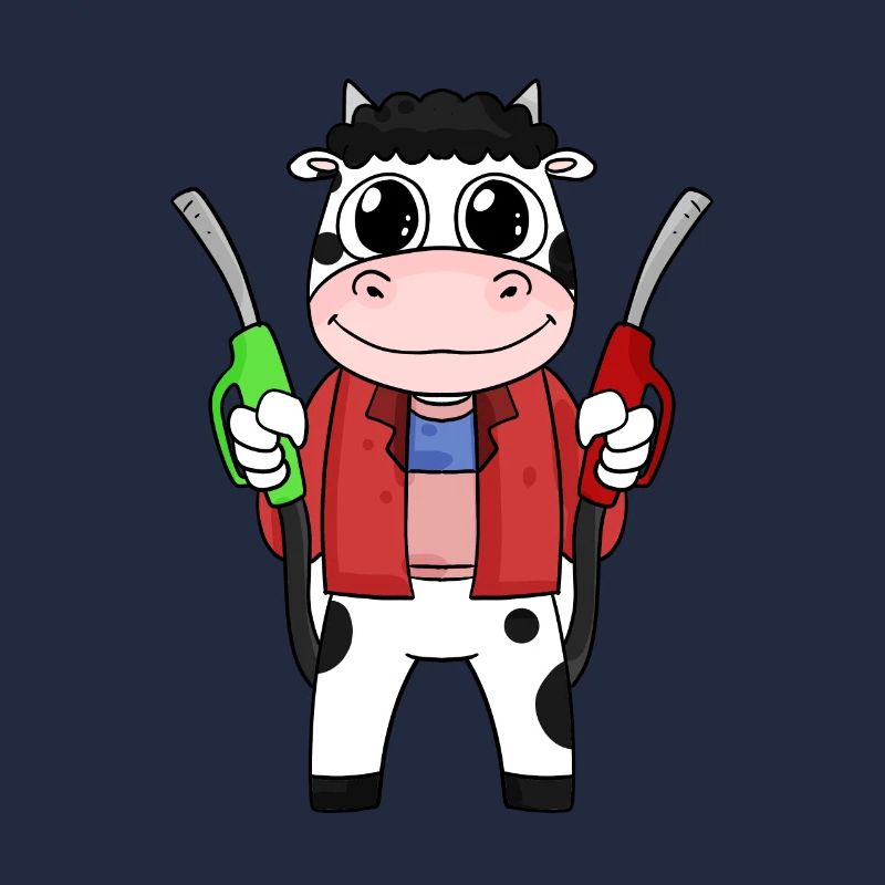Préposé à la station-service station d’essence vache
