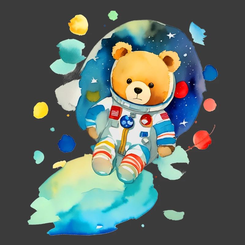 Ours en peluche dans l’espace