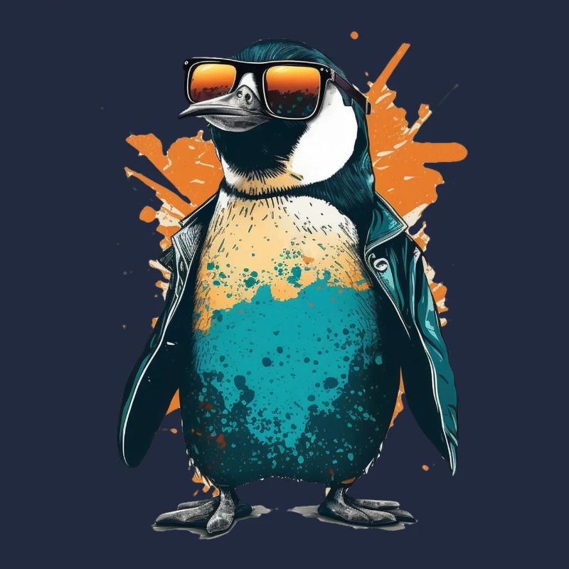 Cool penguin with sunglasses and jacket