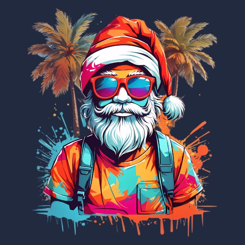 Coole Weihnachtsmann mit Palmen
