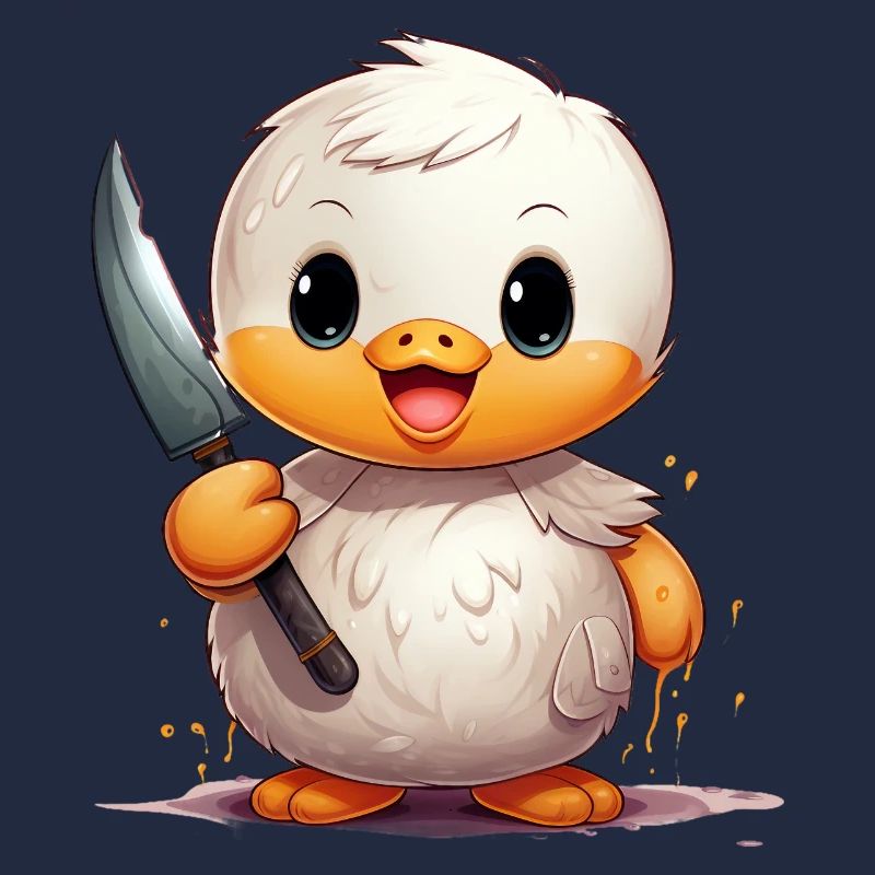Cute Duck with Knife