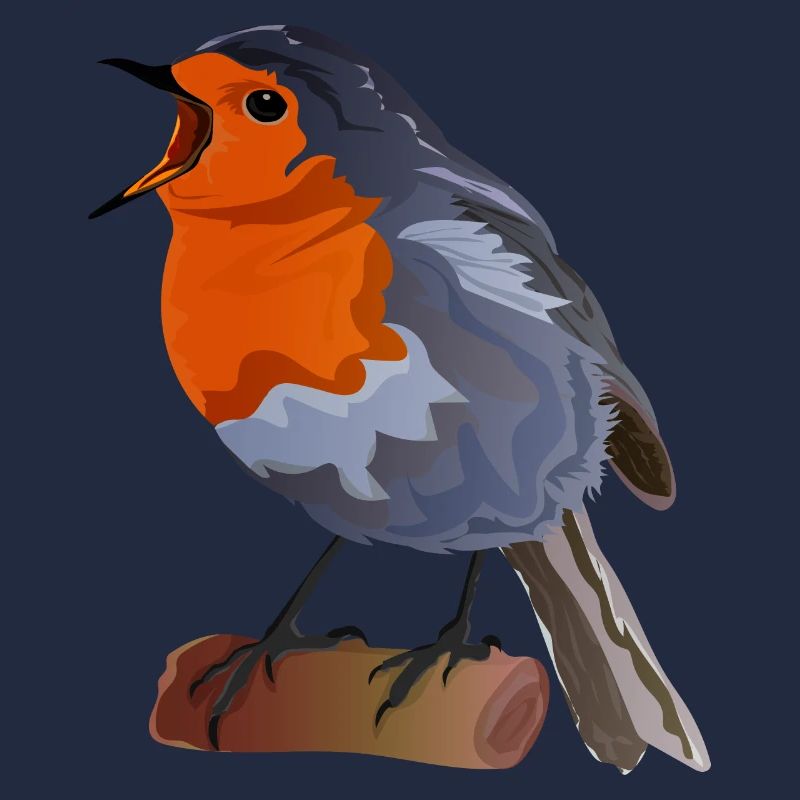 Robin Bird Illustration on Textile