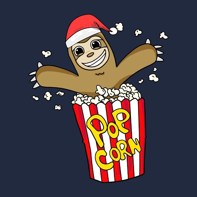 Sloth Popcorn Cinema Christmas