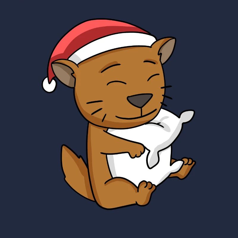 Chat Mignon Chat Somali Fatigué Noël