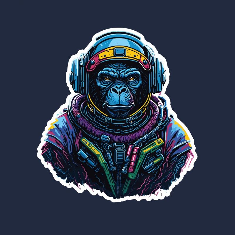 Gorille Astronaute Neon