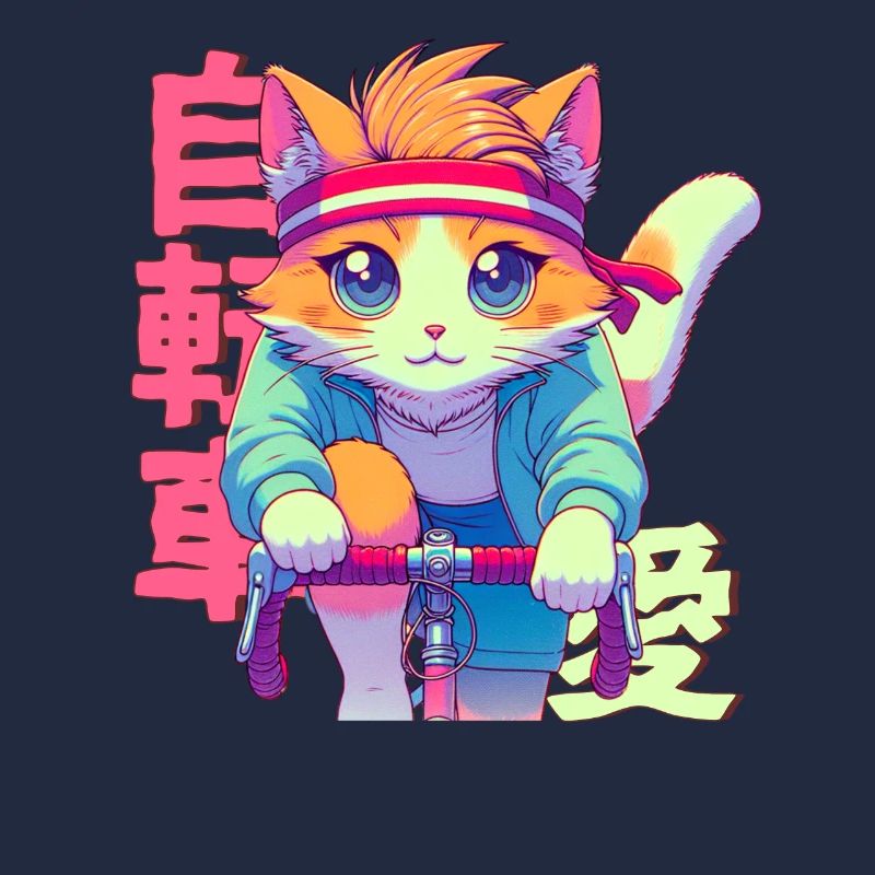 Radfahrender Anime Katze Neko