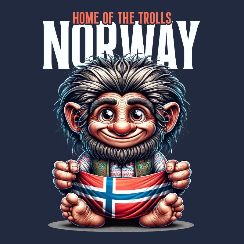Troll norvégien avec drapeau – La maison des