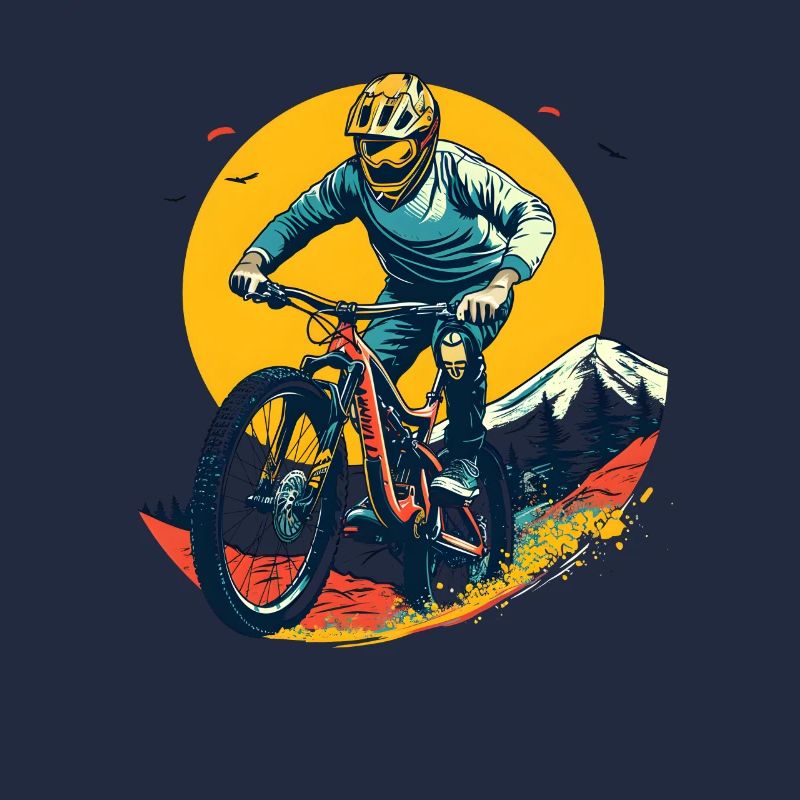 Mountain biking illustration