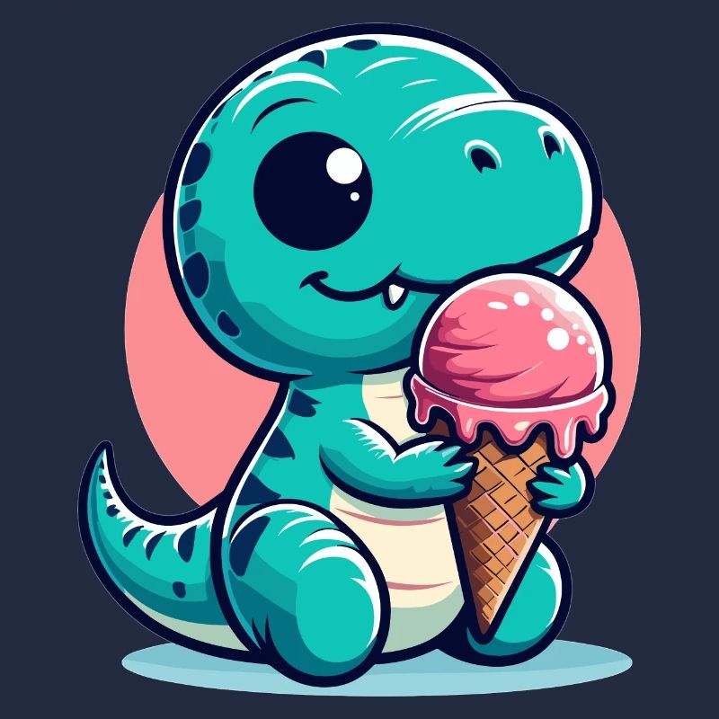 Süßer T-Rex mit Eis Dinosaurier Geschenk