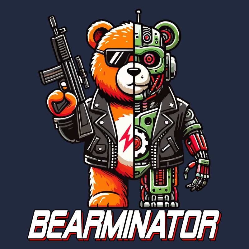 Bearminator Funny Cyborg Teddy Bear Design