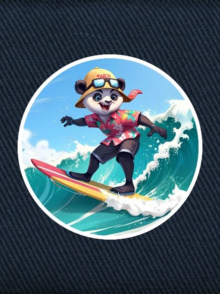 Panda Surfer im Hawaiihemd