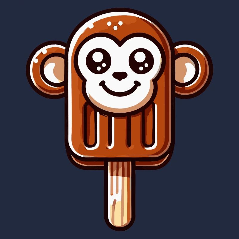 An ice cream in the shape of a smiling monkey