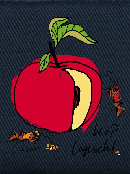 Bio, Apfel mit Ameisen