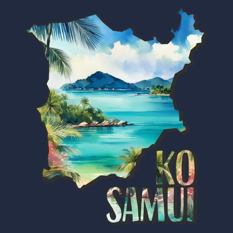 Watercolor Map Ko Samui
