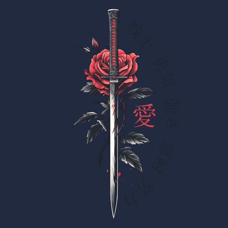 Japan Sword Rose Characters Aesthetics