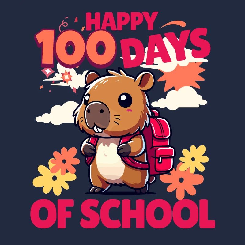 100 jours d’école – Cute Capybara Design