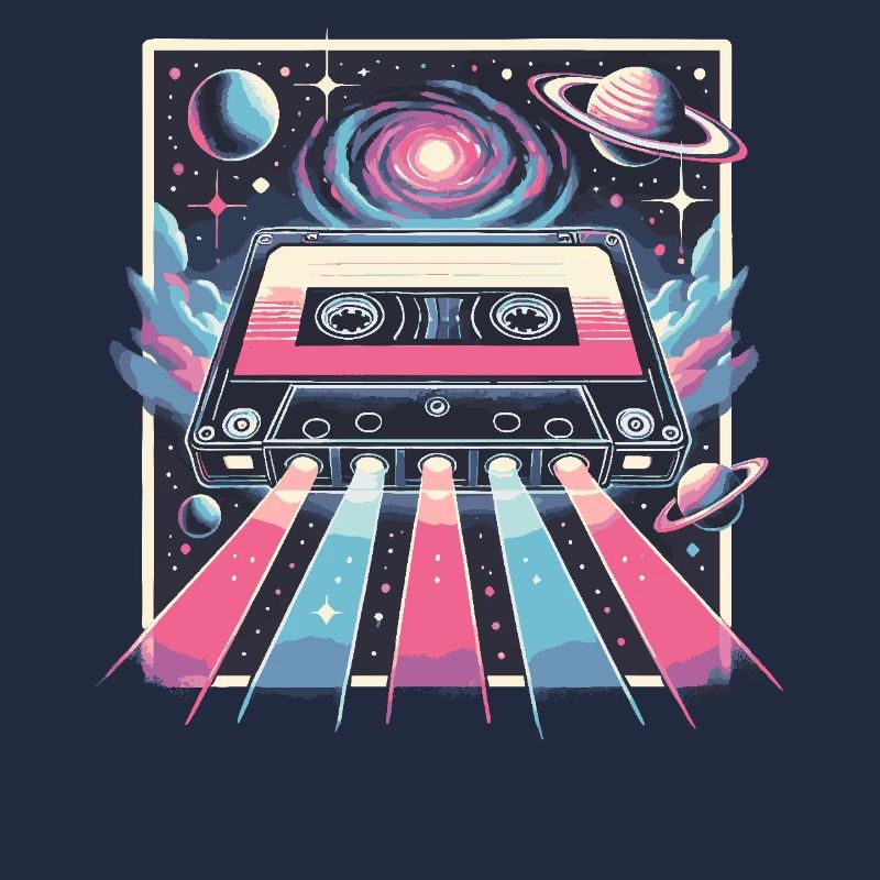 Cassette Rétro Espace Neon Galaxy