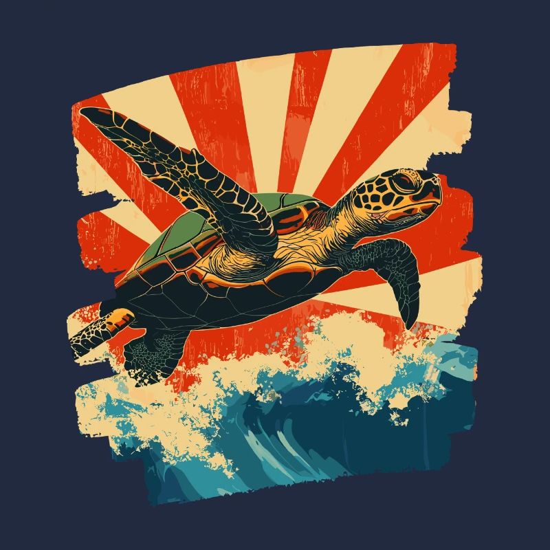 Tortue de mer rétro