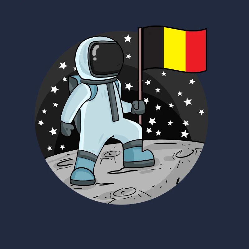 Astronaute avec drapeau belge dans l’espace