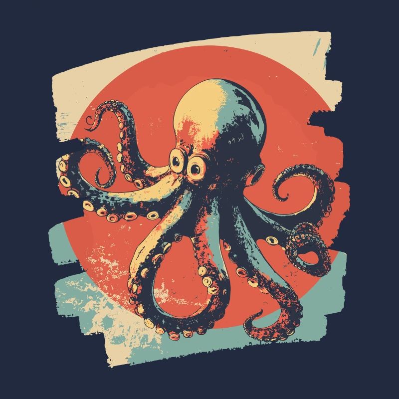 Pieuvre Octopus Rétro