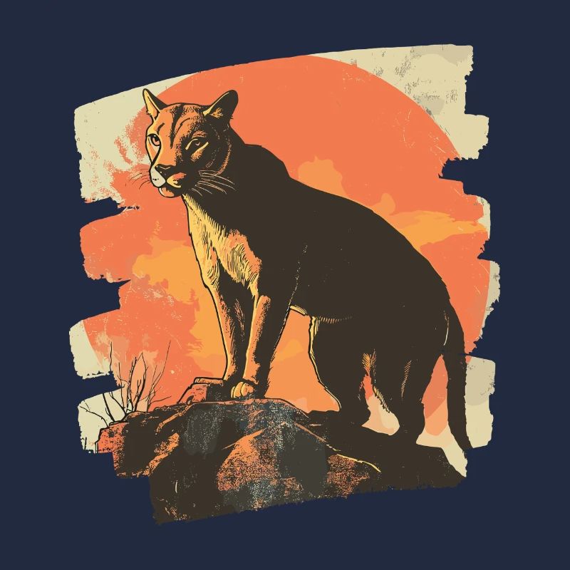 Lion from mountain Retro