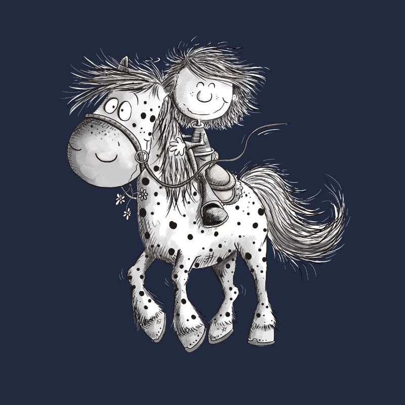 Cheval drôle avec cavalier cheval de dessin animé