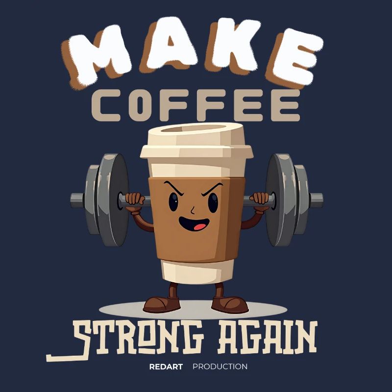 Machen Sie Kaffee wieder stark Cartoon-Design