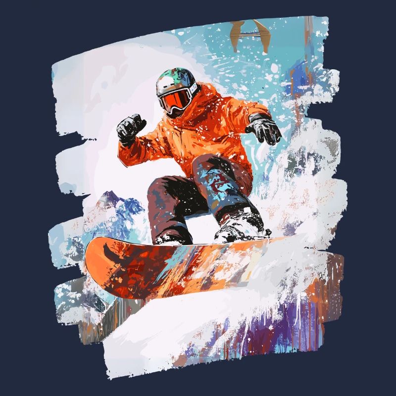 Snowboarder Pulverschnee