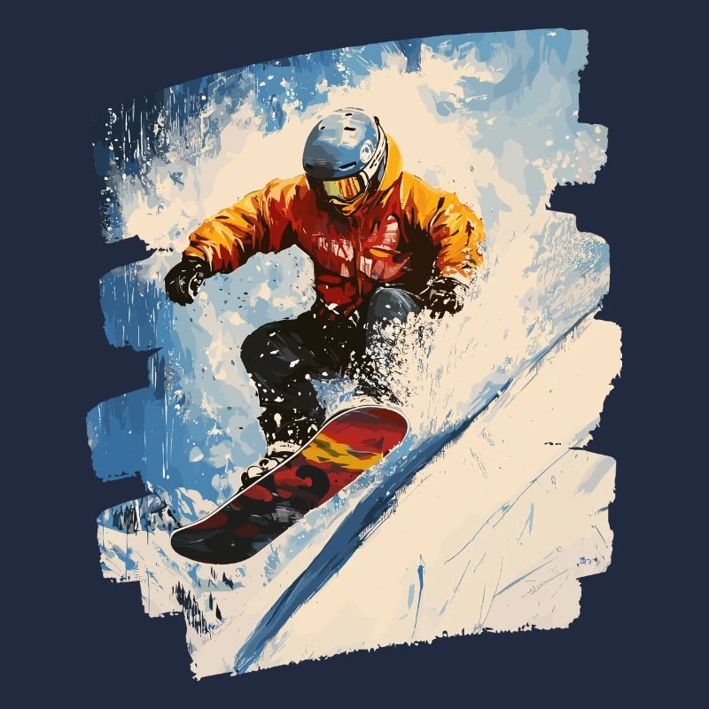 Snowboarder poudreuse