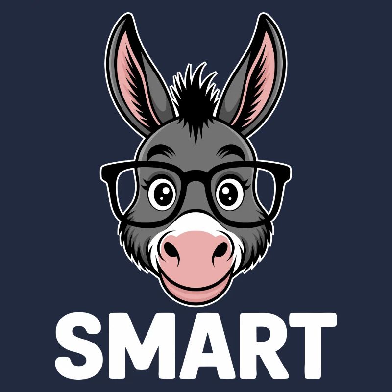 Smart Donkey Funny Witty Clever Intelligence Cute