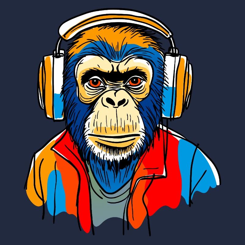 Singe avec casque
