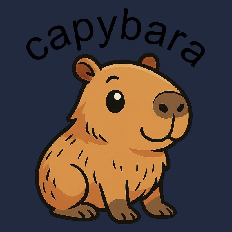Mignon Dessin Animé Capybara, mignon et cool