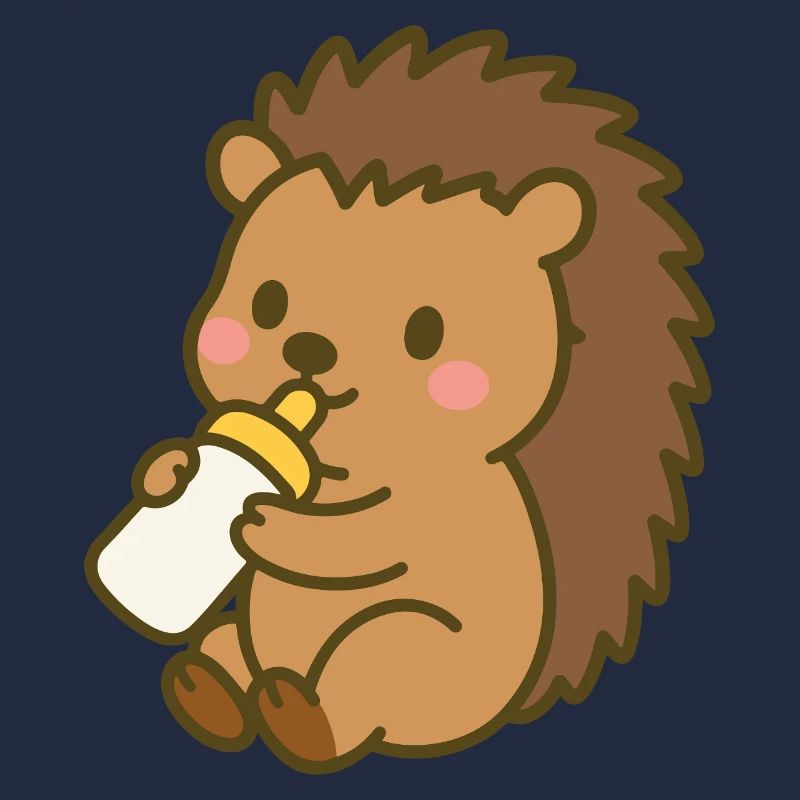 Igelchen mit Milchflasche