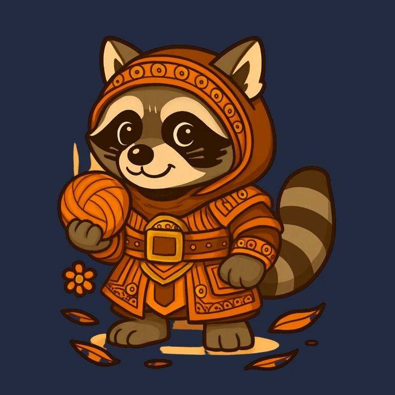 Waschbär Samurai Kawaii