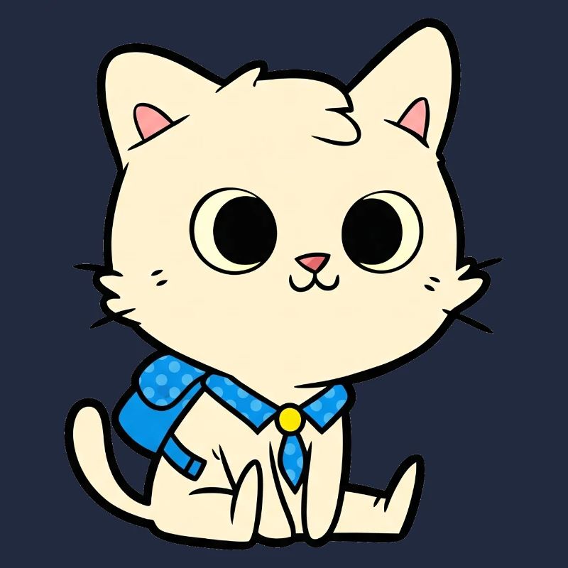 Conception de dessin animé de chat d’école mignon