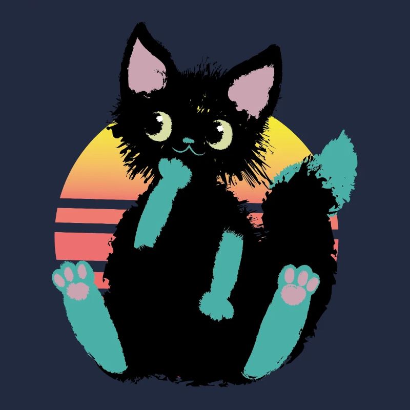 doodle cat blob, thinks