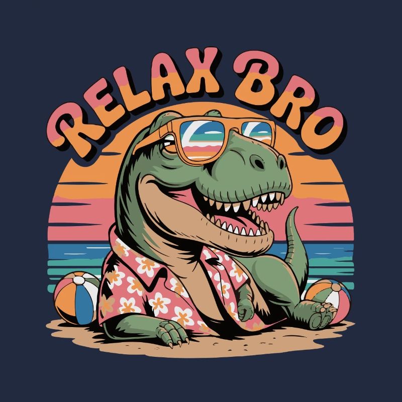 Relax Bro Dinosaurier Strandmuster