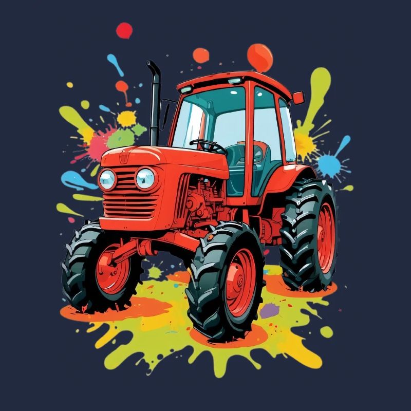 Farbenfroher Traktor Kunstdesign