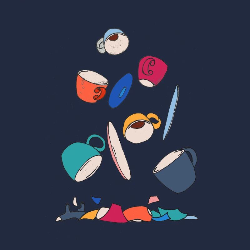 Kaffeekunst in bunter Collage