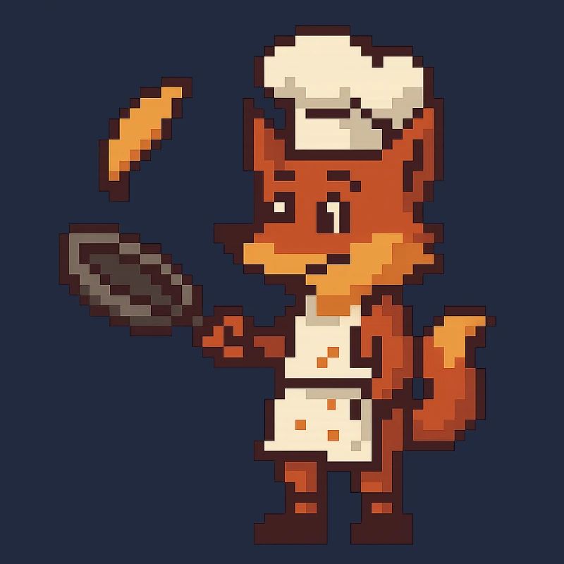 Pixeliger Küchenkoch Fuchs