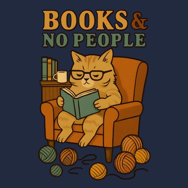 Cat reader in a comfortable armchair