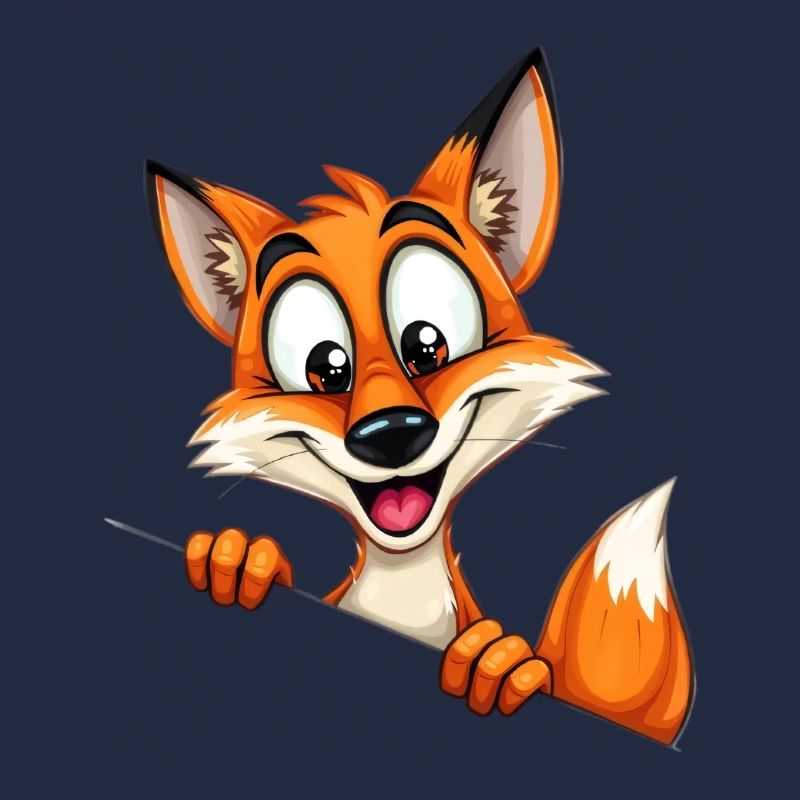 Cute fox cartoon print
