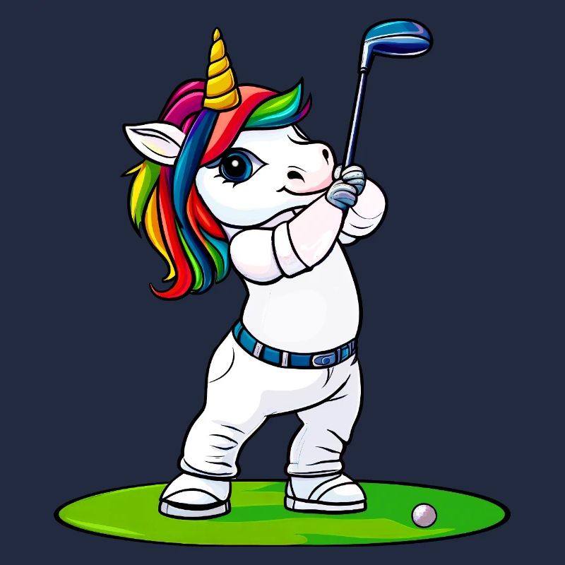 Einhorn Golfspieler