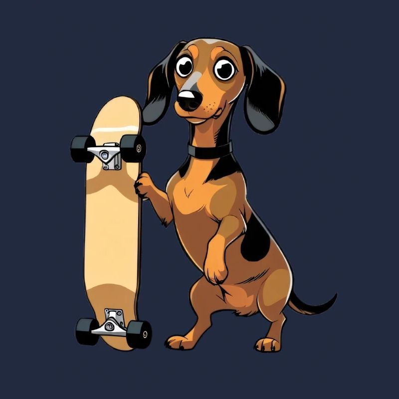 Dackel mit Skateboard Design