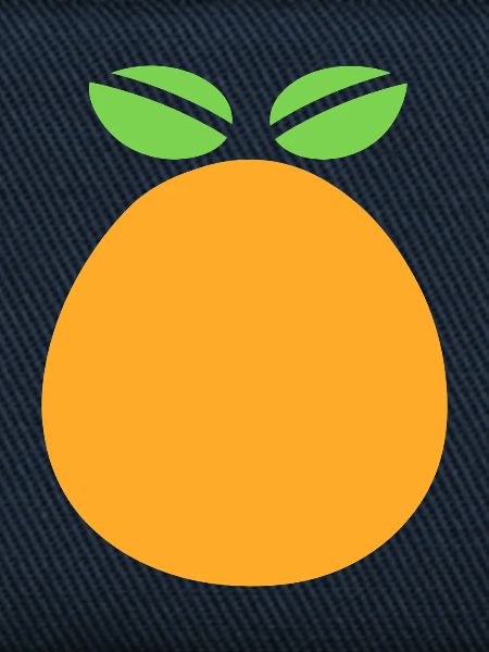 Orangenfrucht-Grafikdesign mit Mango