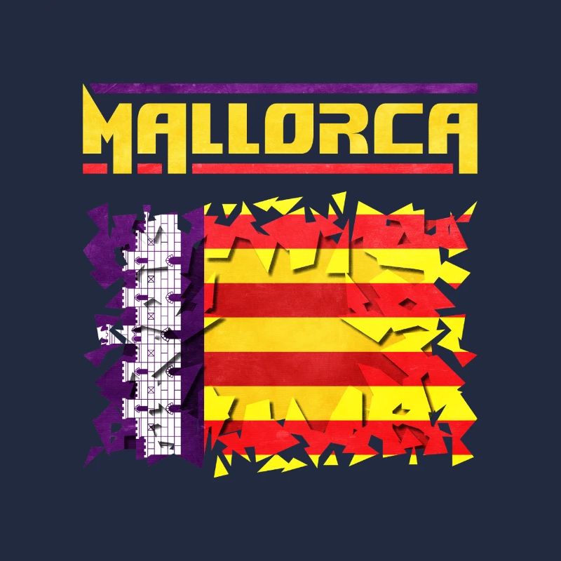 Conception musicale de Majorque avec le drapeau espagnol