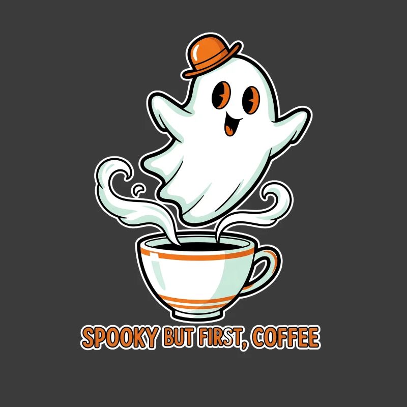 Spooky Ghost with Coffee